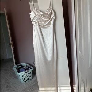Windsor White Silky Floor Length Dress
